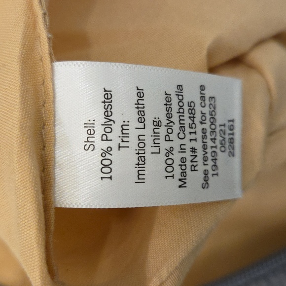 Sonoma Blue Corduroy Tote Bag with Tan Straps. New with Tags. - Picture 8 of 9